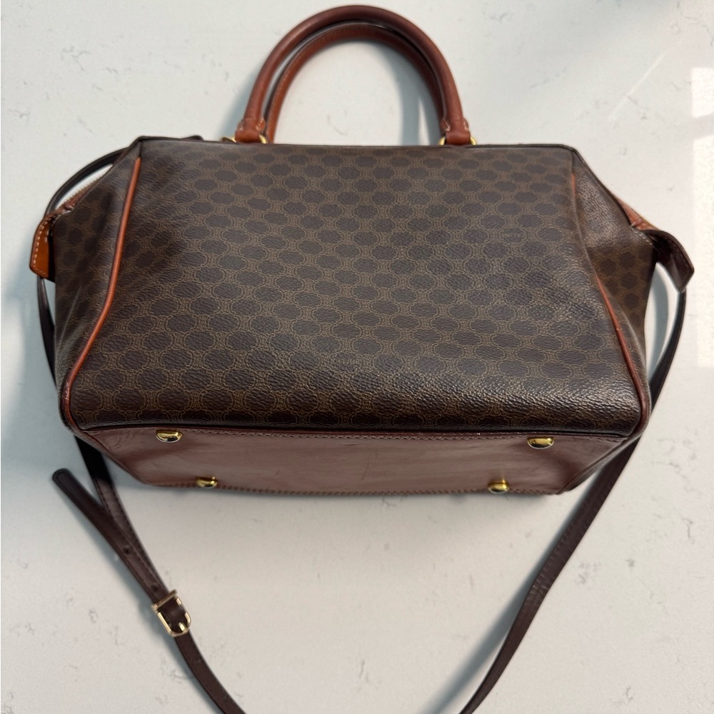 Celine Elegant Brown Macadam Designer Women’s Shoulder Bag